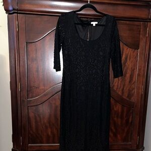 eva mendes for New York & Company Black Lace Midi Dress